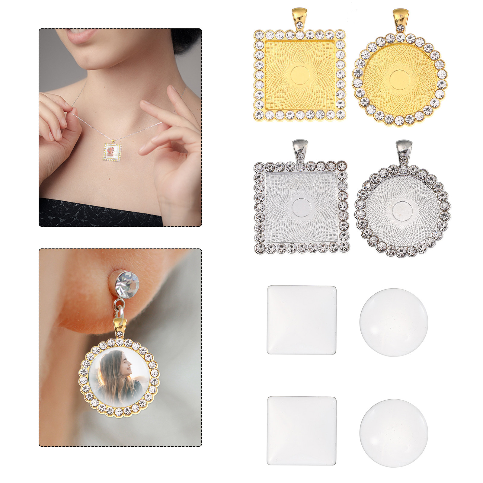 Resin Crafts Diy - 40개 합금 귀걸이 세팅 트레이, DIY