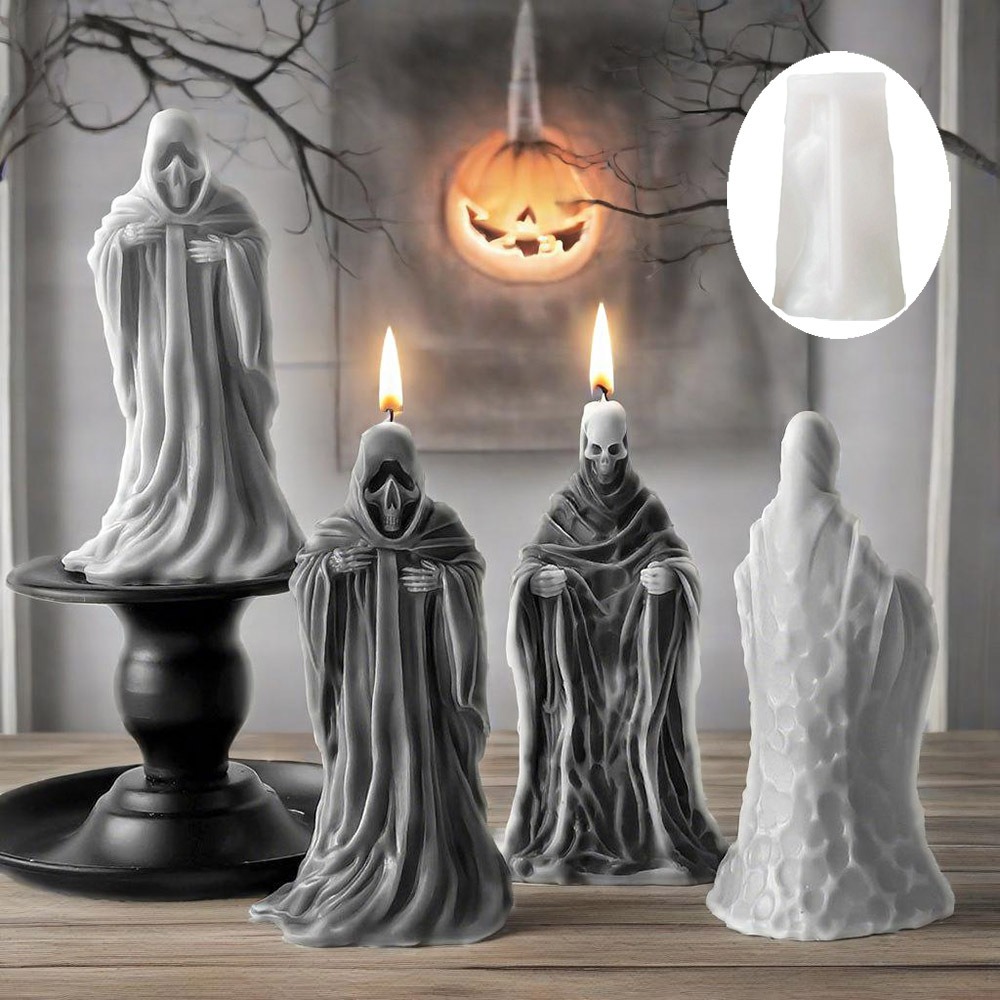 Resin Craft Ideas - 3D 해골 향초 실리콘 몰드, 로브