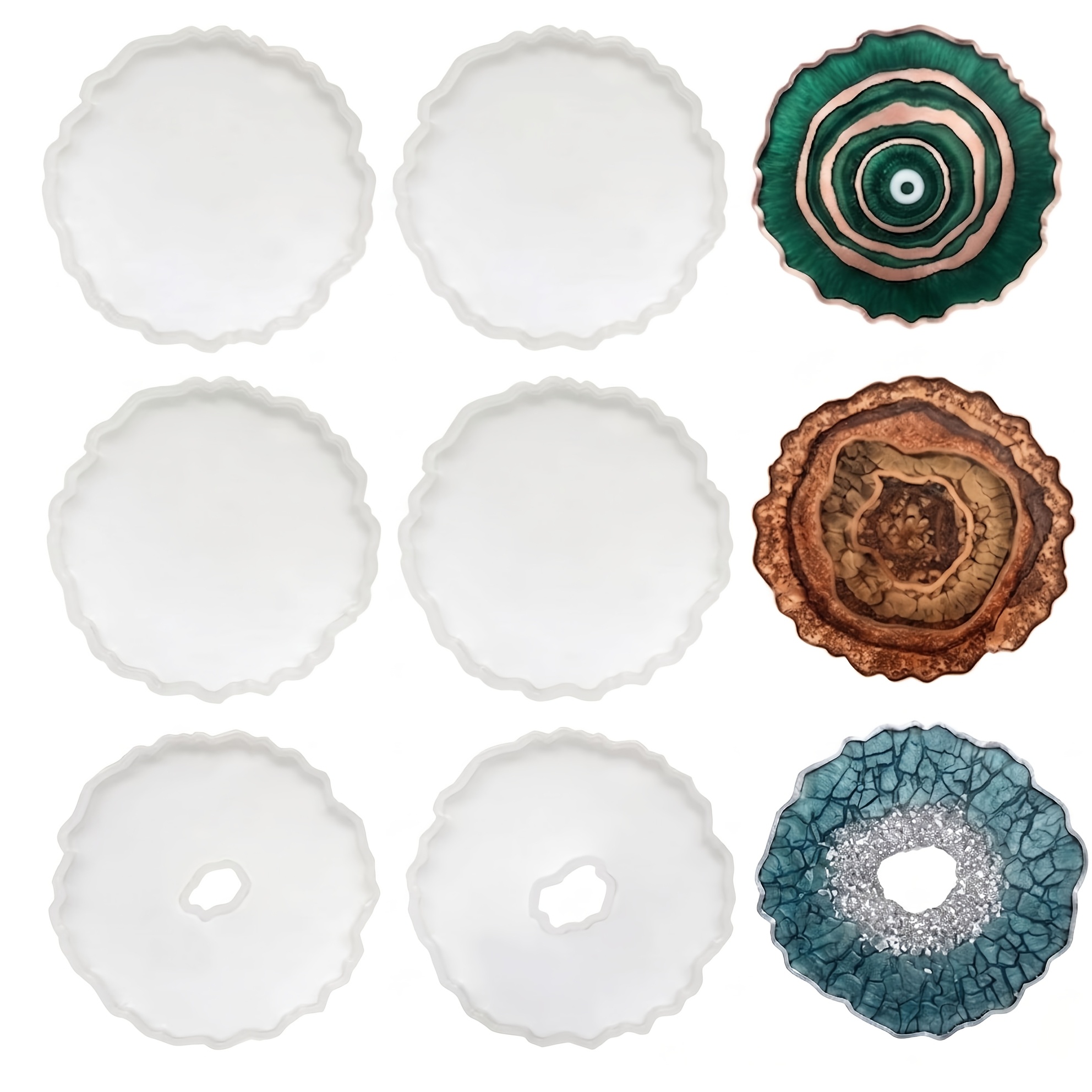 Geode Mold Silicone - 6개입 불규칙한 모양의 마노 지오드 코스터
