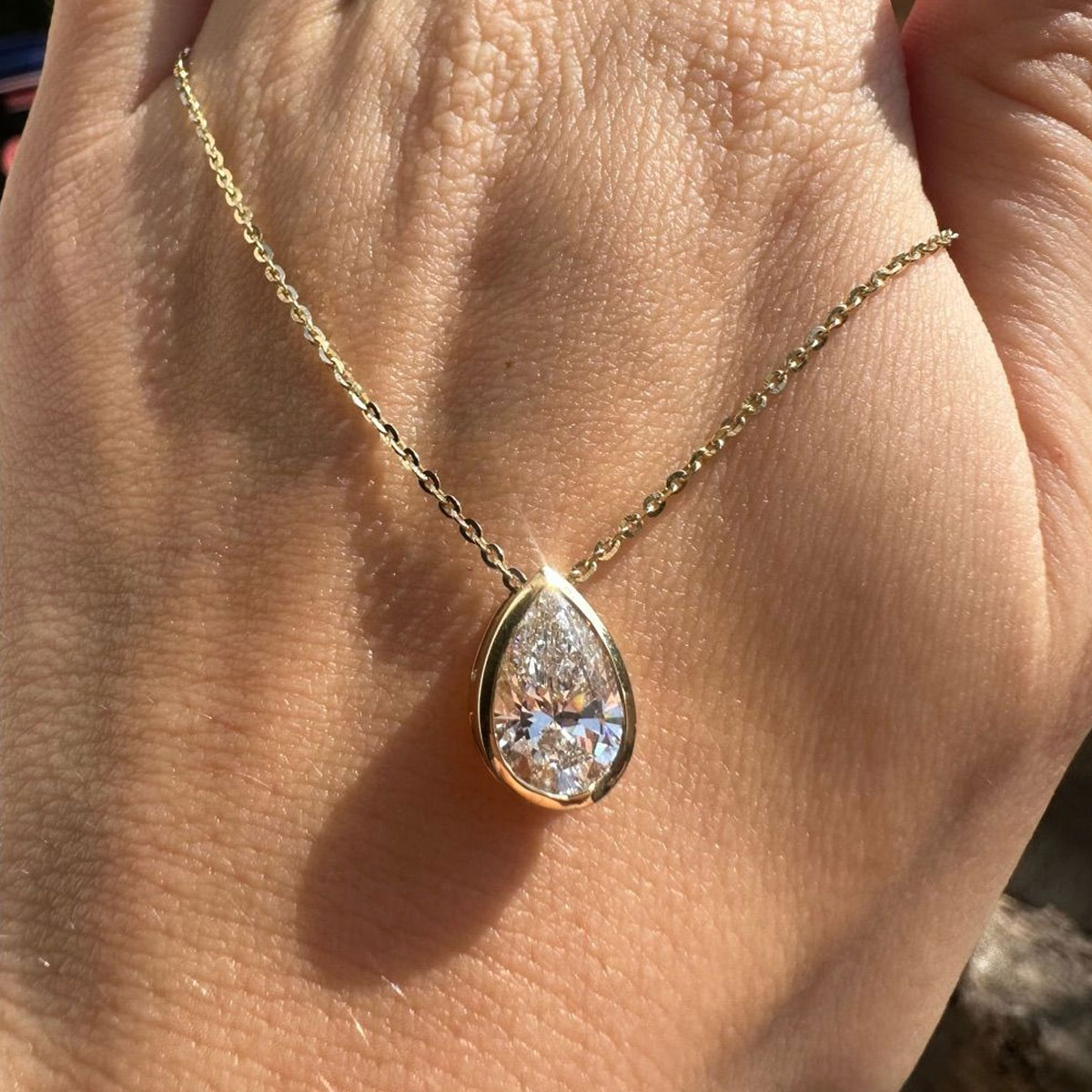 1‑4캐럿 페어 컷 베젤 세팅 모이사나이트 솔리테어 펜 - Bezels Set Pendant 리뷰 및 가격