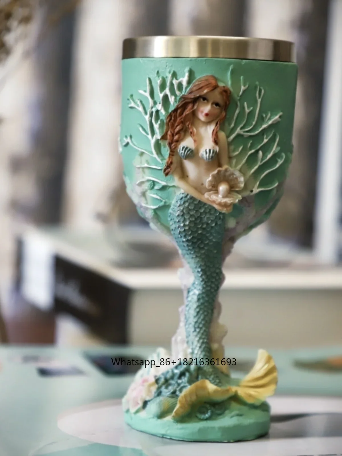 3D 조각 인어 손으로 그린 공예 고블릿 레진 창의적인 - Crafting Resin 리뷰 및 가격