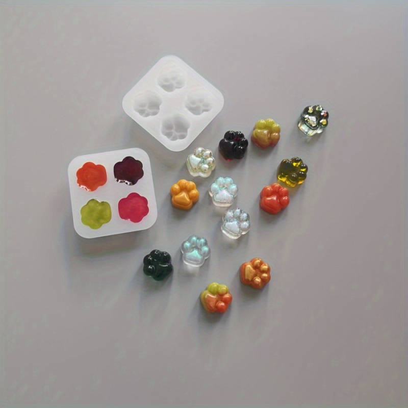 1개의 고양이 발 패턴 실리콘 몰드 세트-4A 독특한  - Resin Craft Ideas 리뷰 및 가격